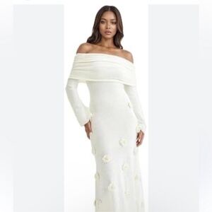 Elegant Off-Shoulder White Dress